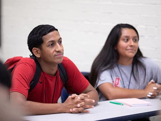 First-generation students tune in during their Freshman Seminar.